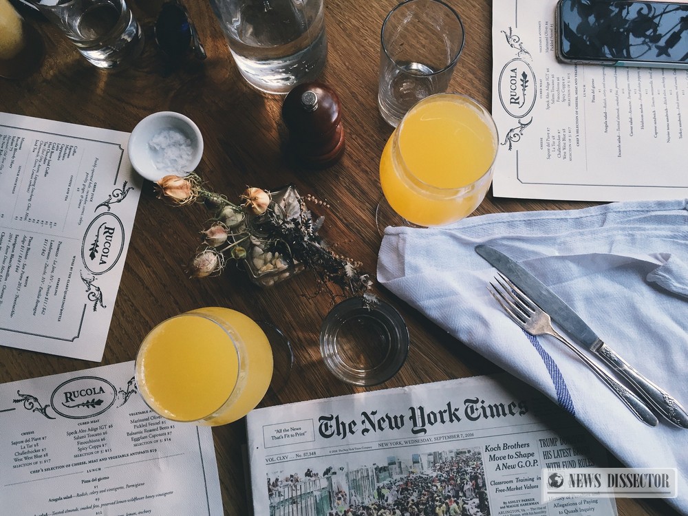 The New York Times newspaper on a table
