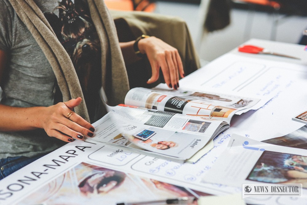 Woman browsing through a magazine